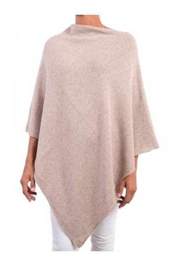 Poncho Cachemire Mélange Femme Made In Italy Fabriqué En Italie Laine Mérinos Noir Beige Blanc Bleu Gris Bordeaux Rouge Trico