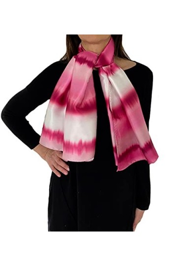 Foulard femme fabriqué en Italie 100% satin de soie - taille unique 90x140 style carré toutes saisons - Châle femme élégant f