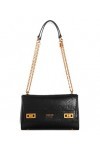 Guess Katey Flap Sac à bandoulière, Rabat Femme, Noir, Taille Unique