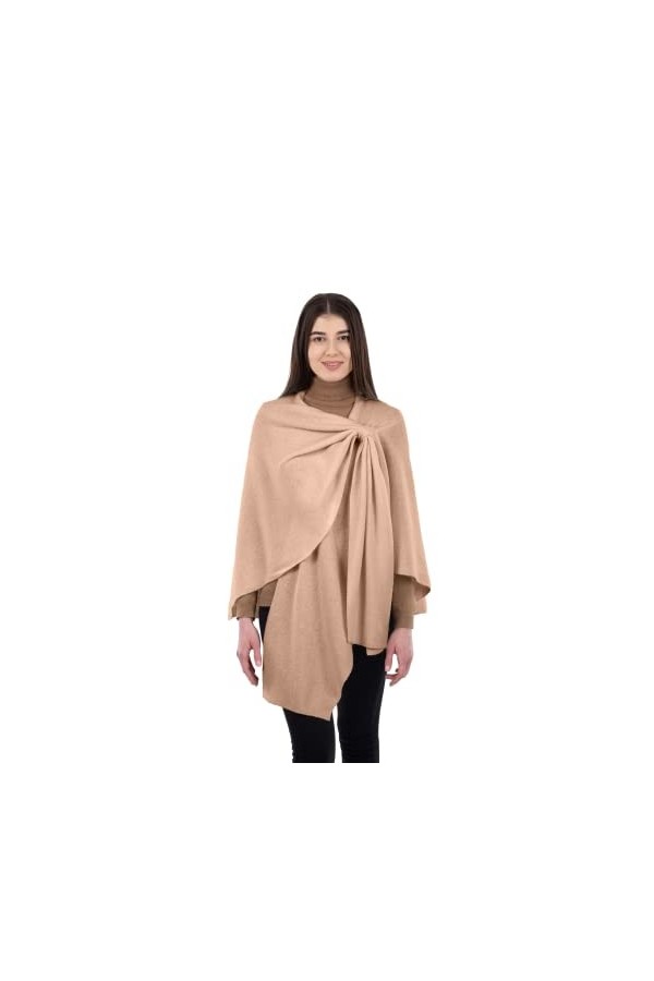 SAOL Châle pour femme en laine dagneau poncho taille unique, pissenlit, taille unique