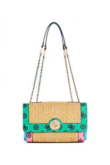 GUESS Rabat bandoulière convertible Always, Logo vert multicolore, taille unique