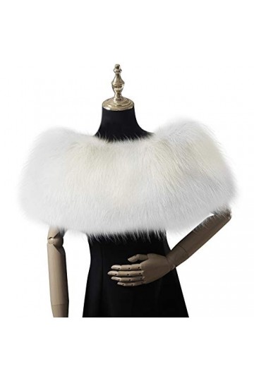 Asudaro Écharpe en Fausse Fourrure châle étole dhiver pour Les Femmes épaissir Chaud élargir Couleur Unie Hiver écharpe en P