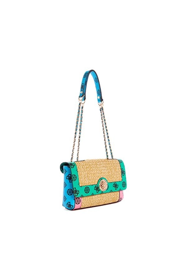 GUESS Rabat bandoulière convertible Always, Logo vert multicolore, taille unique