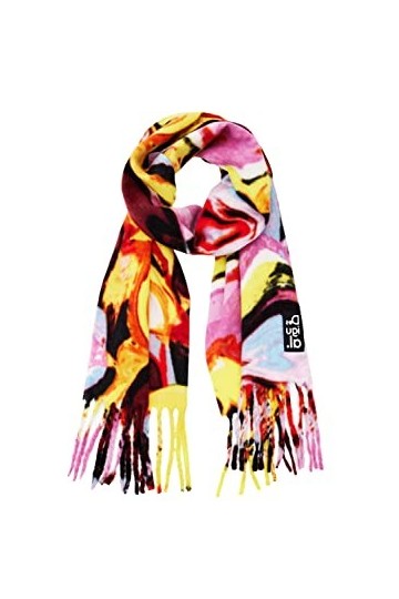 Desigual Femme Scarf_inca Cork Fur 8001 Golden Haze Kit d accessoires hiver, Jaune, Taille unique EU