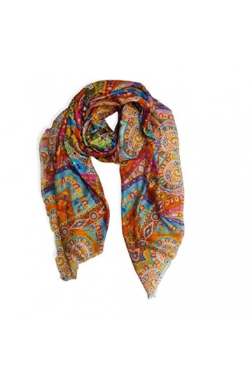 Marco Pascali Foulard dans Une boîte Cadeau Corail Châle Pashmina, Imprimé Multicolore, 140x140 cm Femme