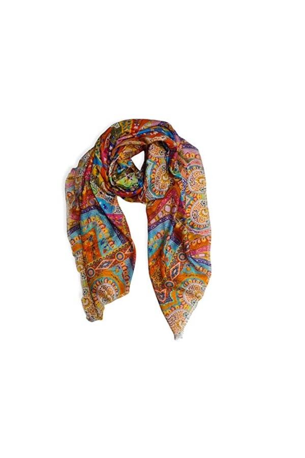 Marco Pascali Foulard dans Une boîte Cadeau Corail Châle Pashmina, Imprimé Multicolore, 140x140 cm Femme