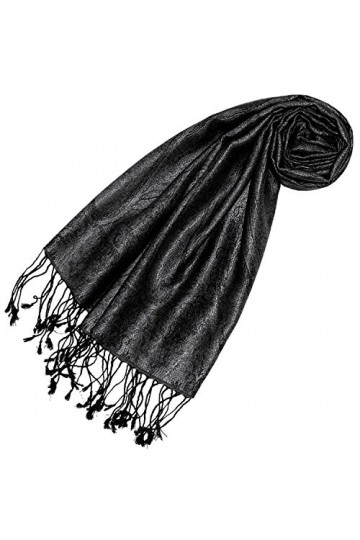 LORENZO CANA Pashmina pour la femme - écharpe de 100% soie avec les mesures de 35 x 160 cm - fait à la main – souple élégant 