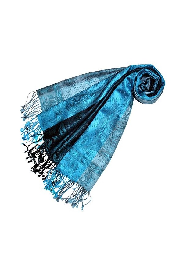 LORENZO CANA Pashmina pour la femme - écharpe de 100% soie avec les mesures de 70 x 190 cm - fait à la main – souple élégant 