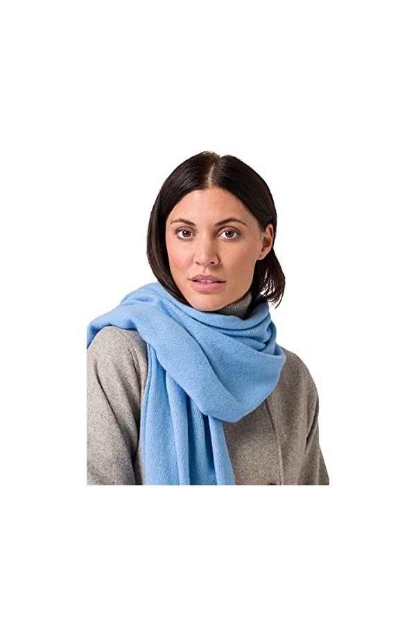 Style & Republic Écharpe en 100% cachemire, écharpe XL douillette en maille cachemire, taille unique 52 cm x 172 cm, Mint