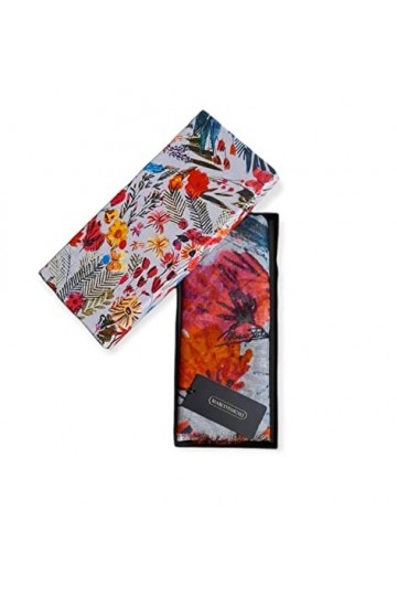 Marco Pascali Foulard dans boîte Cadeau Fleurs Sauvages Châle Pashmina, Imprimé Multicolore, 70x180 cm Femme