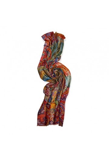 Marco Pascali Foulard dans Une boîte Cadeau Ethnique Châle Pashmina, Imprimé Multicolore, 70x180 cm Femme