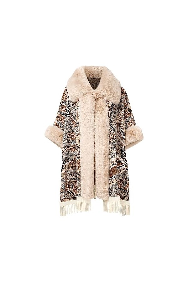 Joe Browns Écharpe Polaire à col en Fausse Fourrure Cachemire Temps Froid, Beige Multicolore, Taille Unique Femme