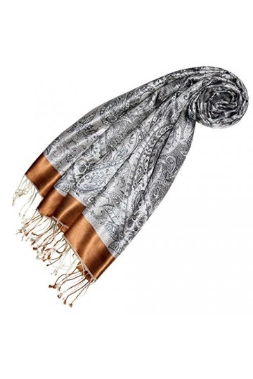 LORENZO CANA Pashmina pour la femme - écharpe de 100% soie avec les mesures de 55 x 180 cm - fait à la main – souple élégant 