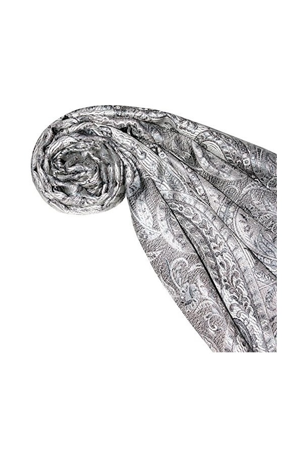 LORENZO CANA Pashmina pour la femme - écharpe de 100% soie avec les mesures de 55 x 180 cm - fait à la main – souple élégant 