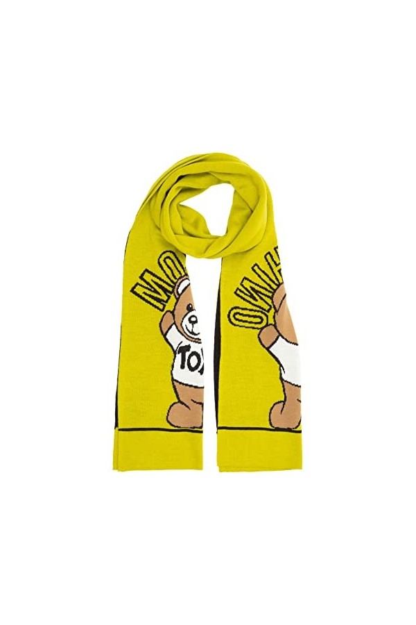 MOSCHINO femme Teddy bear écharpe en laine green