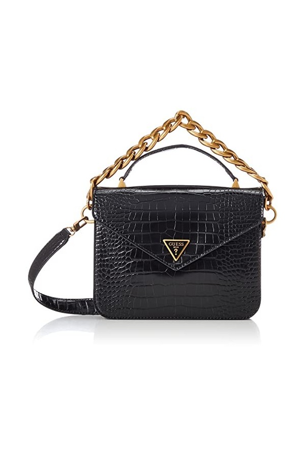 GUESS Retour Top Handle FL, Flap Femme, Noir, Taille Unique