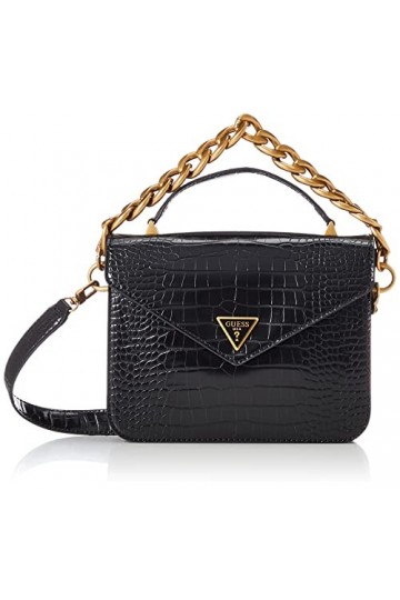 GUESS Retour Top Handle FL, Flap Femme, Noir, Taille Unique