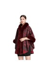 CFS_ALLOY Coat Court Cardigan Casual Motif Mode Manches 3/4 Veste Hoodie, Hiver Capuche Poncho Cape Mélange De Laine Veste Ma
