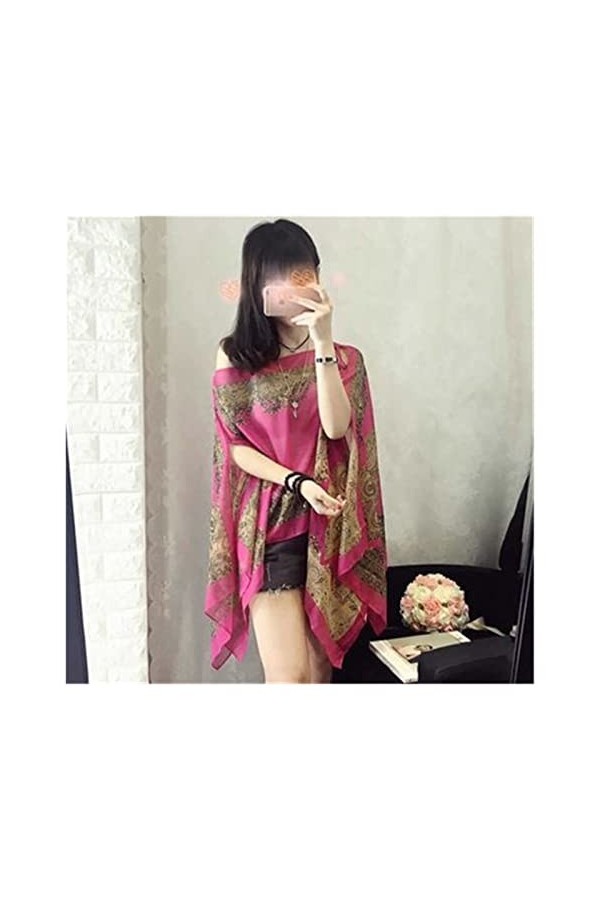 BAtlam châle Mode Femmes Écharpe Châle Poncho Imprimé Écran Solaire Écharpe Protection Solaire Châle Plage Châle Doux Confort