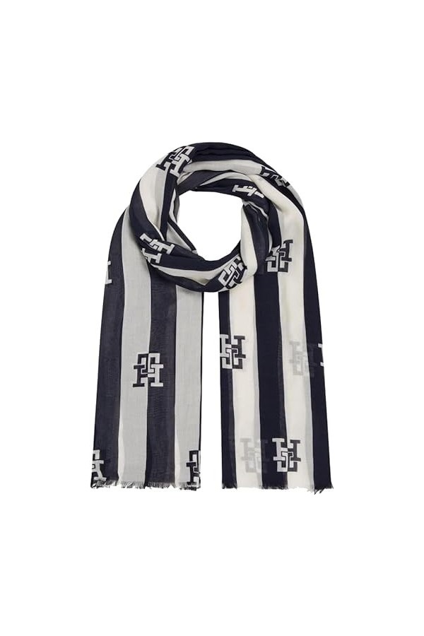 Tommy Hilfiger Iconic Prep Écharpe 200 cm, Space Blue Mix, taille unique