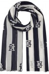 Tommy Hilfiger Iconic Prep Écharpe 200 cm, Space Blue Mix, taille unique