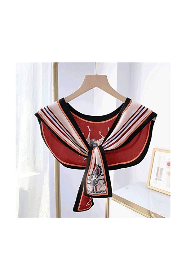 Soie À Lextérieur Châle Bandage Climatisation Chambre Femmes Épaule Manches Tricoté Faux Col Écharpe Protection Solaire Cou