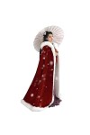 Hanfu Cape Hanfu Pour Femme Rouge Châle De Mariage Épais En Polaire Châle À Col En Fourrure De Style Chinois Color : Red, Ta
