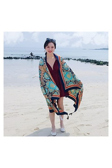 BAtlam Foulard en Soie Mode Femmes châle Confortable Doux imprimé extérieur été Printemps Protection Solaire Impression échar