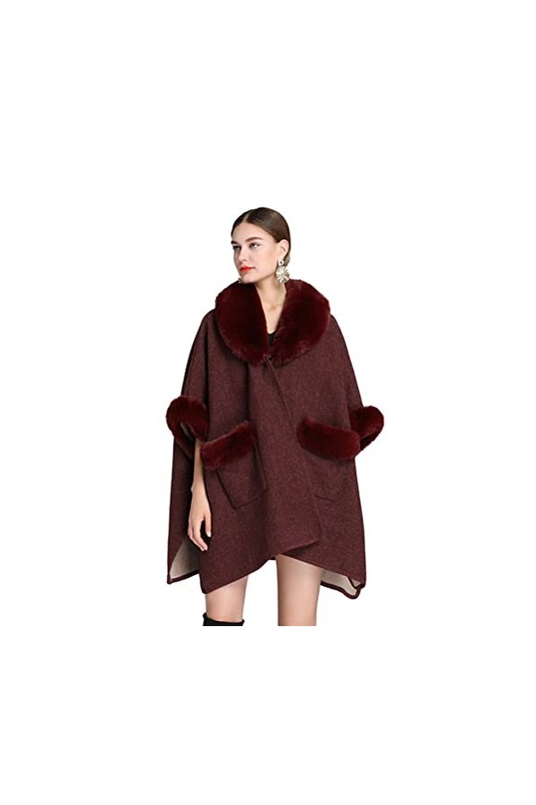 Safastaby Foulard Chaud Cachemire dimitation Douce Châle, Poncho Châle Femme Écharpe Cape Épaissie Elégant Chaud Hiver,Beige