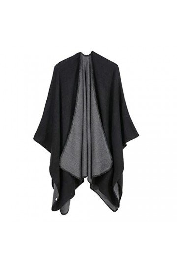 Châle Poncho Cape Cardigan pour Femme, Châle Wraps, Couleur Assortie Épaisse Ouverte Poncho Couverture Cape Cardigan Envelopp