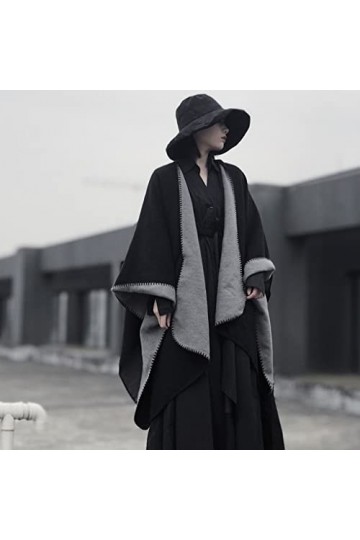 Châle Poncho Cape Cardigan pour Femme, Châle Wraps, Couleur Assortie Épaisse Ouverte Poncho Couverture Cape Cardigan Envelopp