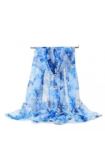 TONZN Châle écharpe en soie douce en mousseline de soie, écharpe imprimée en mousseline de soie pour femme-rouge_160 * 50 cm,