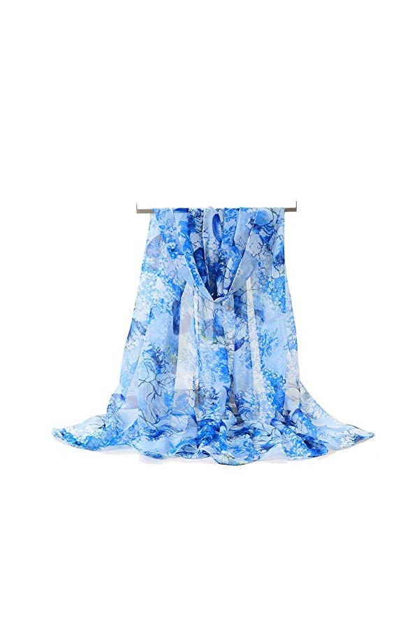 TONZN Châle écharpe en soie douce en mousseline de soie, écharpe imprimée en mousseline de soie pour femme-rouge_160 * 50 cm,