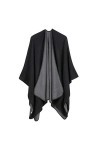 Châle Poncho Cape Cardigan pour Femme, Châle Wraps, Couleur Assortie Épaisse Ouverte Avant Poncho Couverture Cape Cardigan En