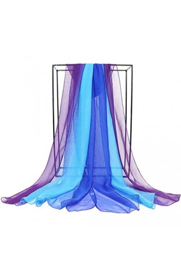 TONZN Écharpe à imprimé floral en mousseline de soie. Écharpe dégradée pour femme - 180 cm * 70 cm. Châle à motif imprimé Or