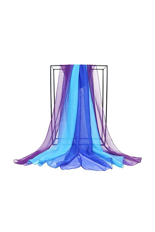 TONZN Écharpe à imprimé floral en mousseline de soie. Écharpe dégradée pour femme - 180 cm * 70 cm. Châle à motif imprimé Or