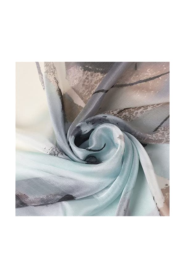 LUCBEI Châle en soie rétro avec motif peinture à lencre - Cadeau pour femme et mère