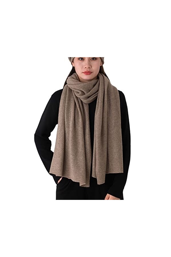 Prettystern 200cm longue chale femme hiver chaud cachemire echarpe homme cashmere grosse cashemere etole Rouge