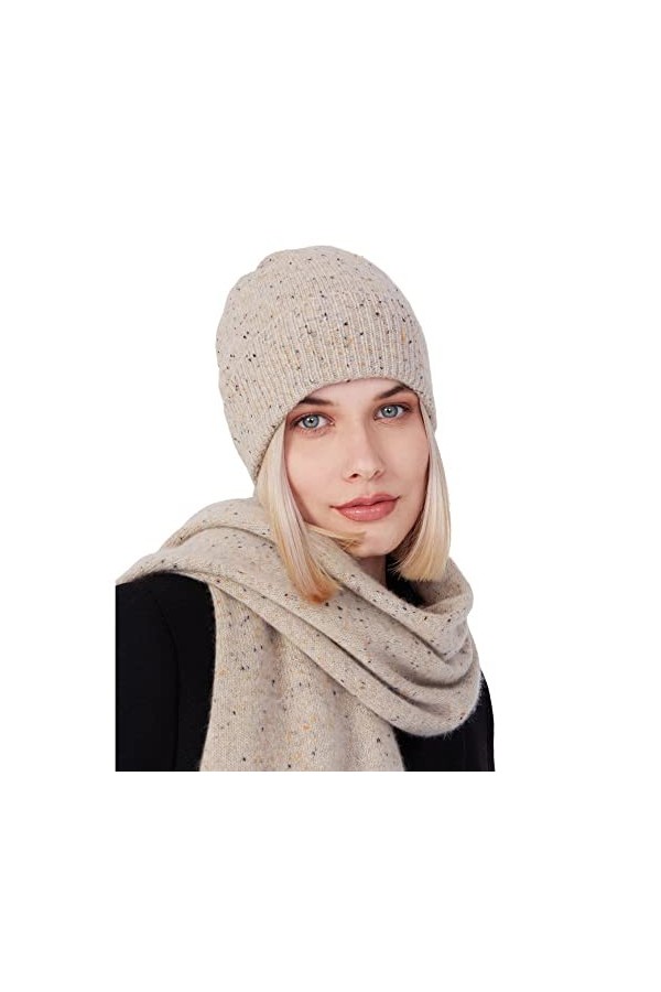 Style & Republic Écharpe, en 100&nbsp;% cachemire, taille unique XL, douillette, en tricot de cachemire, 52&nbsp;x&nbsp;172&nbsp;cm, Taupe mélang