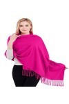 CJ Apparel Châle 100% Cachemire – Fabriqué à la Main au Népal Pashmina, Rose, Taille Unique Femme