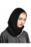 prettystern 100% Cachemire écharpe à Capuche Boucle écharpe tricotée Bonnet Tuyau Tresse - Blanc crème
