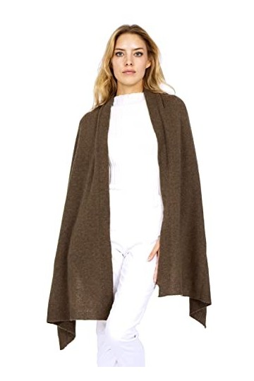 Marine Cashmere - Étoles pur cachemire pour femme, 100% fil de cachemire doux, fabriqué en Italie Marmotte 