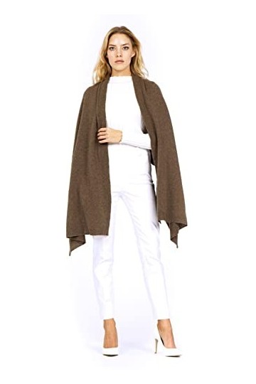 Marine Cashmere - Étoles pur cachemire pour femme, 100% fil de cachemire doux, fabriqué en Italie Marmotte 