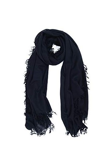 CASH-MERE.CH Écharpe Pashmina | Foulard | Châle Dip Dye 100% Cachemire Noir, Unisex, 100cm x 200cm 