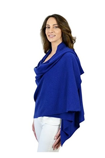 Mimi & Thomas® Cachemire - 100% Cachemire Écharpe Châle Voyage Wrap - Bleu - Taille unique