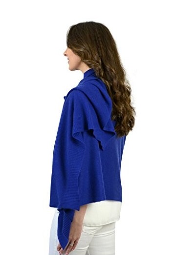 Mimi & Thomas® Cachemire - 100% Cachemire Écharpe Châle Voyage Wrap - Bleu - Taille unique