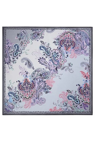 Roeckl Flower Fusion 130 x 130 cm Écharpe de Mode, Noir/Multicolore, Taille Unique Femme