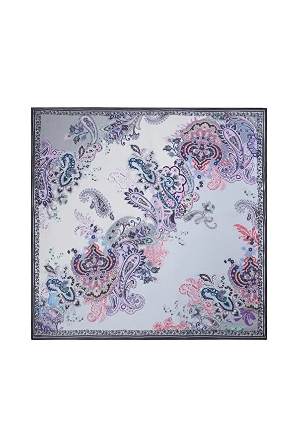 Roeckl Flower Fusion 130 x 130 cm Écharpe de Mode, Noir/Multicolore, Taille Unique Femme