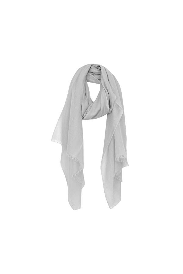 Bovari Echarpe en cachemire - femme - 100% cachemire – Modèle Extra Léger ultra-fine très mince - 200 x 70 cm gris clair 