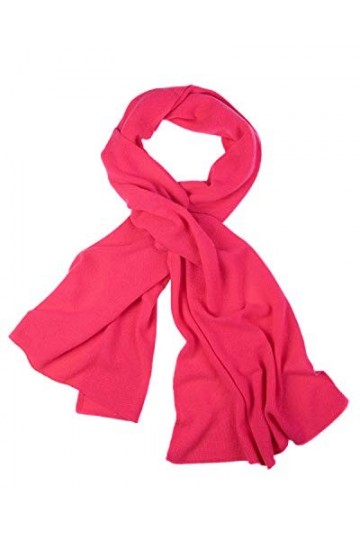 Graham Cashmere - Grande étole unisexe en pur cachemire – Fabriquée en Écosse rose vif 